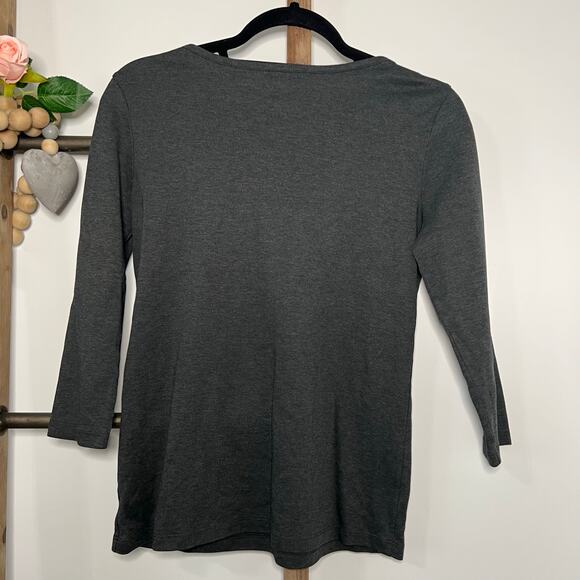 LL Bean 3/4 Sleeve Gray Shirt Size X Small - Picture 5 of 6